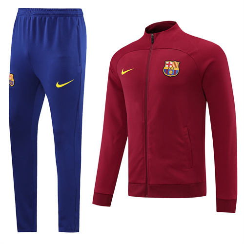 AAA Quality Barcelona 22/23 Tracksuit - Dark Red